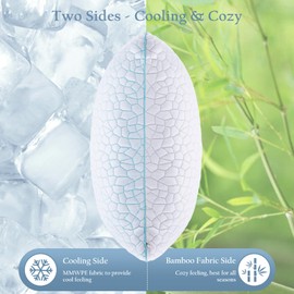 Luxe Linen Reversible Soft & Cooling Bed Pillow for Sleeping Set of 2, King Cozy Bamboo Pillow for Side, Back & Stomach Sleepers, PE Cooling Adjustable Shredded Memory Foam Pillows 20"*36"