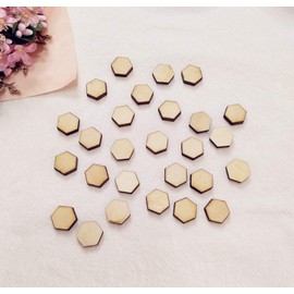 Hexagon Studs Earring Wood,Natural Wood Earrings Blanks,DIY Unfinished Laser Cut Wood Jewelry Accessories 60PCS (12mm)