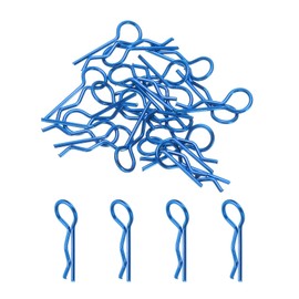 MECCANIXITY 20pcs 30-Degree Angle RC Body Clips Bent Springy R Pins 20x1x6mm for All 1/8 1/10 Scale Model RC Car Crawler Truck Shell Replacement Parts(Blue)
