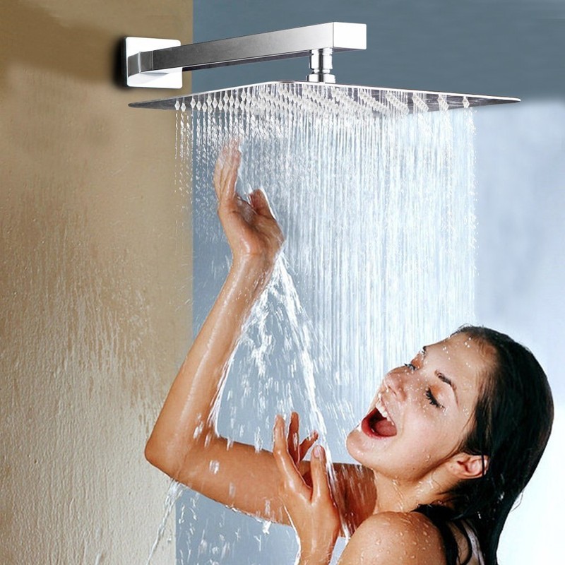 Voolan 20" Square Shower Arm with Flange and Teflon Tape,