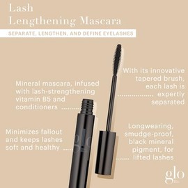 Glo Skin Beauty Rímel de alargamiento de pestañas: separa, alarga y define las pestañas, maquillaje mineral para pestañas impecablemente completas y b