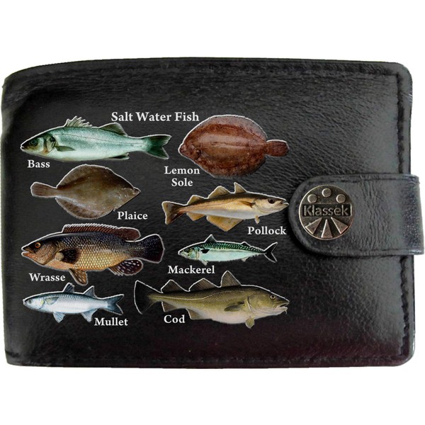 Klassek Saltwater Fish Fishermans Sea Coast Fishing Mens Wallet Real