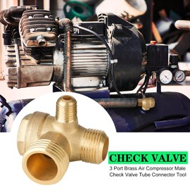 3 Way Check Valve Male Thread 3-Way Brass Air Compressor Check Valve Unidirectional Check Valve Tool Air Compressor
