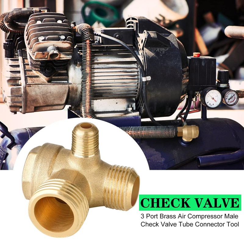 3 Way Check Valve Male Thread 3-Way Brass Air Compressor