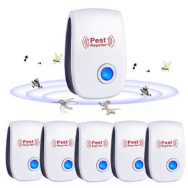 Ultrasuoni Anti Zanzare, 6 Pack Ultrasuoni Mouse e Ratti & Insetti Repellente Elettronica, Repellente Ultrasuoni per Anti Topo, Ratti Formiche Ragni Zanzare