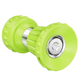 HOSUN Fireman Hose Nozzle for Garden Hose, Adjustable Brass Sprayer, Green