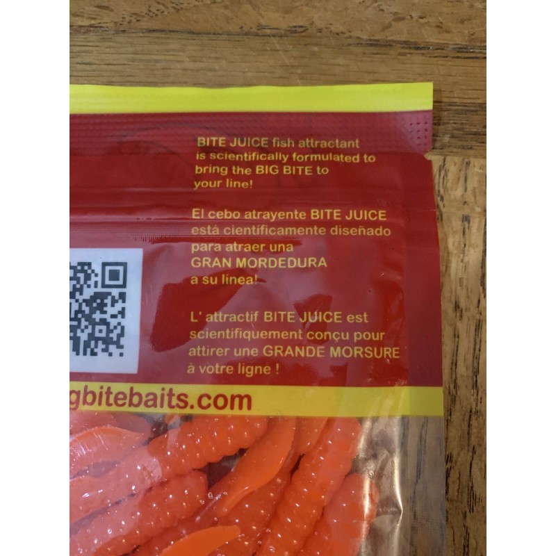 Big Bite Baits Curl Tail Grub Orange