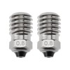 Briny River 2pcs 0.8mm 3D Printer Bimetallic Hardened Steel Nozzle
