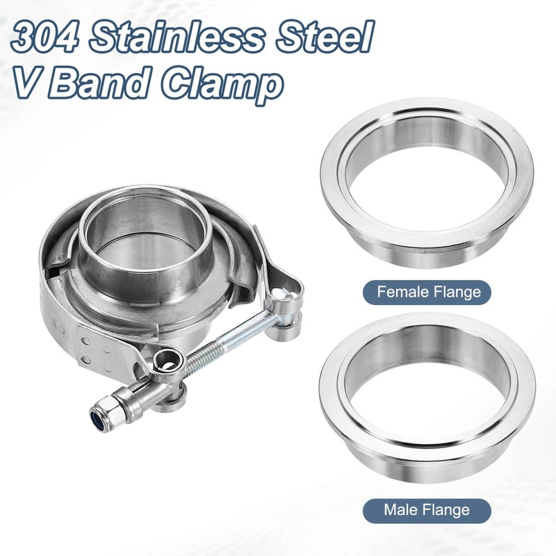 V Band Clamp with Flange, 304 Stainless Steel, 1.5 Inch,