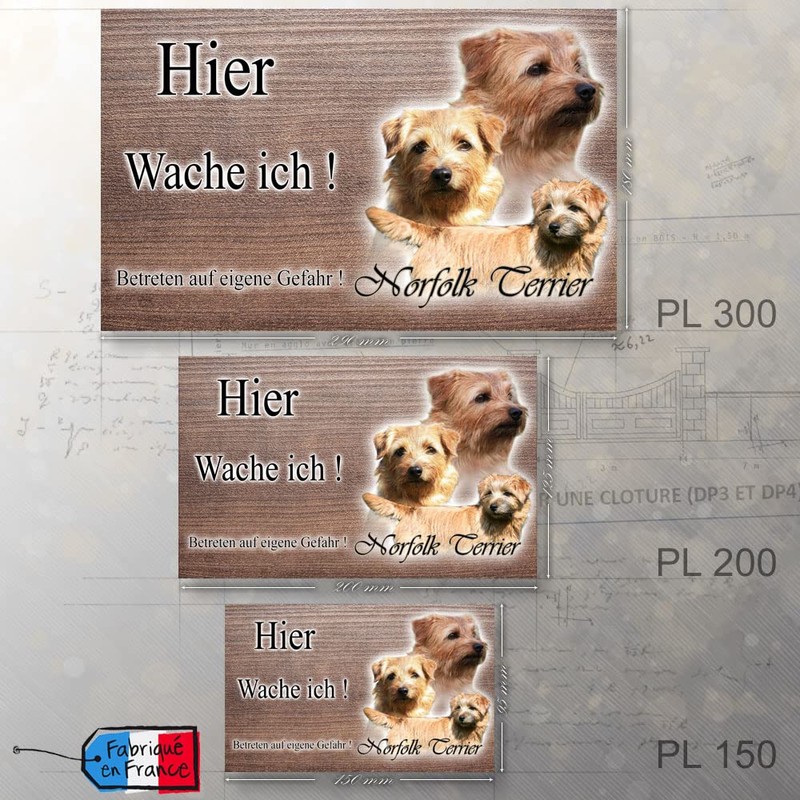 Norfolk Terrier Dog or Warning Sign 30 cm