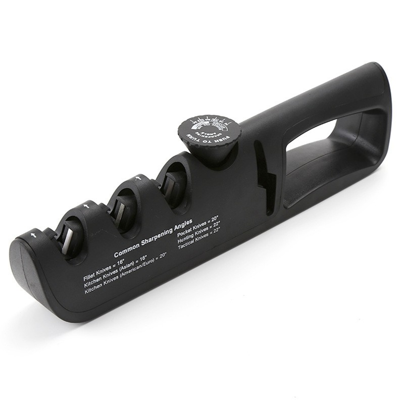 Black 4 Stage Knife Sharpener Adjustable Angle Household Blade Sharpener