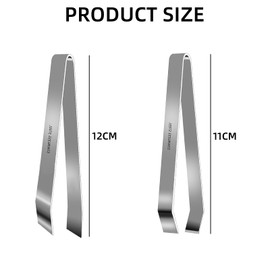 CLKE 2pcs Fish Bone Tweezers, for Removing Fish Bones and Plucking Poultry Feathers, Professional Stainless Steel 1pcs Flat+1pcs Fish Scale Remover,12cm