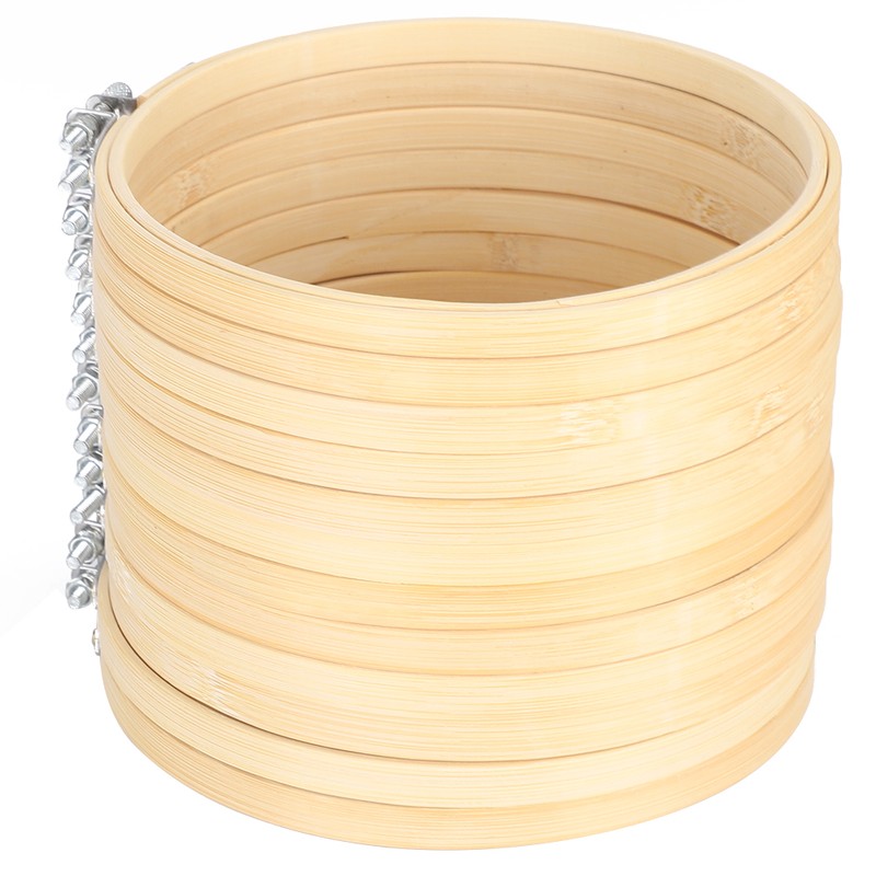 12Pcs Bamboo Embroidery Hoops Adjustable Cross Stitch Frame Circle Sewing