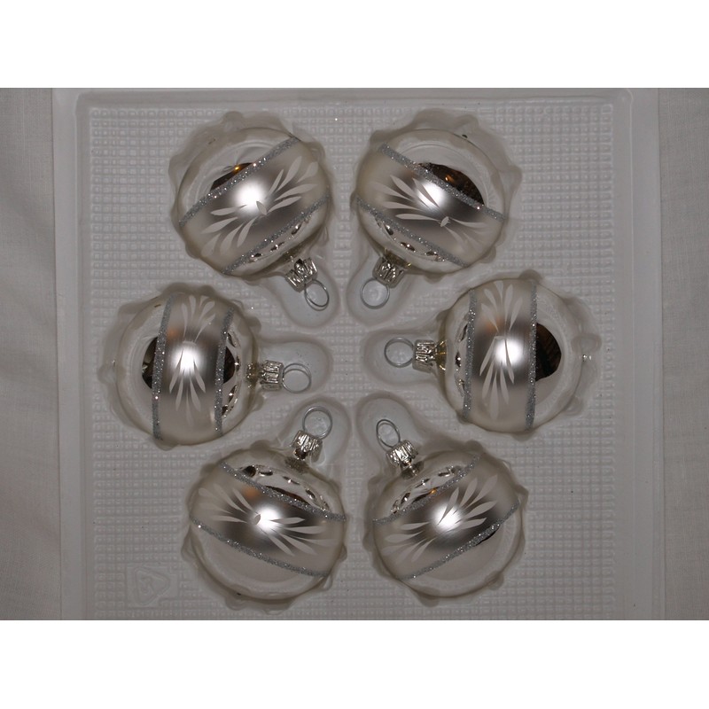 'Wanda Silver' 5 cm Christmas Ornament by Jingle Bells Lauscha