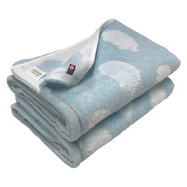 Imabari Towels, Bath Towels, Set of 2, Brand Certified, 23.6 x 47.2 inches (60 x 120 cm), Blue, 2 Pieces, Hedgehog Pattern, Cute, Fluffy, Water Absorbent, Quick Drying (2 Blue Sheets)
