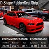 D-Shape Rubber Seal Strip, Automotive Door Weather Stripping with Self-Adhesive