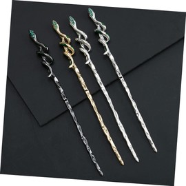 2pcs Vintage Hairpin Chopsticks Headband Wax Stick for Hair Japanese Hair Sticks Snake Hair Clip Hairstyles Parting Stick Chinese Hanfu Slick Animal Chinese Style Rhinestone Bride