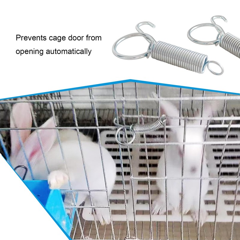 Escape-Proof Cage Door Spring Latches - One-Handed Metal Lock Clips