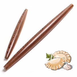 Wenge Wooden Dumpling Rolling Pin, 15 Inch Tapered Design, 2pcs