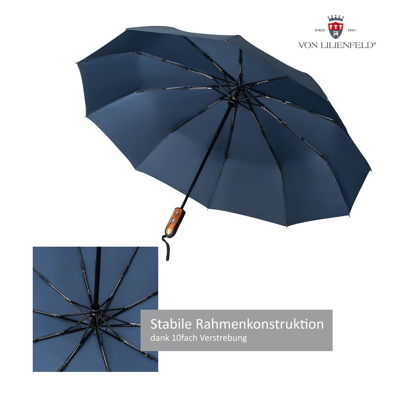 von Lilienfeld® Windproof Teflon Coated Folding Umbrella Windproof Windproof Automatic