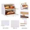 HOMEKOKO Double Layer Large Bread Box for Kitchen Counter, Wooden