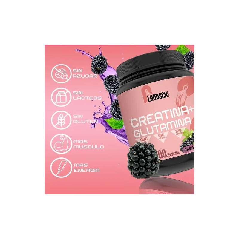 Suplemento Creatina Glutamina Flamish 1kg 50 Servicios