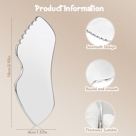 ASTWEU Gua Sha Facial Tool, Stainless Steel Guasha Comb, Manual Metal Massage Tool for Eyes, Face, Neck, Body, Tightens Skin, Reduces Puffiness and Relieves Fatigue