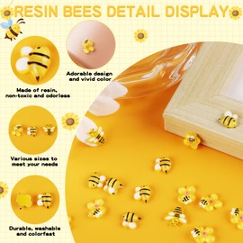 210Pcs Slime Charms Kawaii Bees Resin Charms 3D Cute Nail Charm Mini Flatback Animal Charm Bulk Resin Jewelry Making Bees Floral Embellishments Supplies for Cell Phone Scrapbooking DIY Crafts