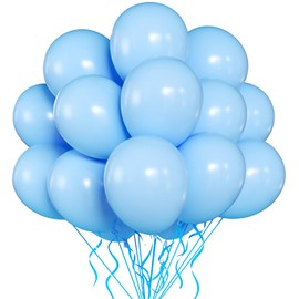 Yehnda Blue Balloons 100 Pcs 12 Inch Pastel Light Blue Latex Helium Birthday Baby Shower Gender Reveal Party Decorations