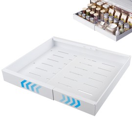 Qivine Slide Out Drawers for Kitchen Cabinets, Adjustable Under Kitchen Sink Organizer Expandable, Cabinet Pull Out Shelves for Bathroom, Cabinet Drawers Slide Out for Organizing (White)