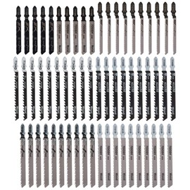 60 pcs Jigsaw Blades Set for Festool, Bosch, Dewalt, Hitachi, Milwaukee,Makita, Straight and Fast Cuts for Wood Plastic and Metal Cutting