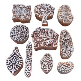 Royal Kraft Assorted Wooden Block Printing Stamps (Set of 10) Bulk01_10C