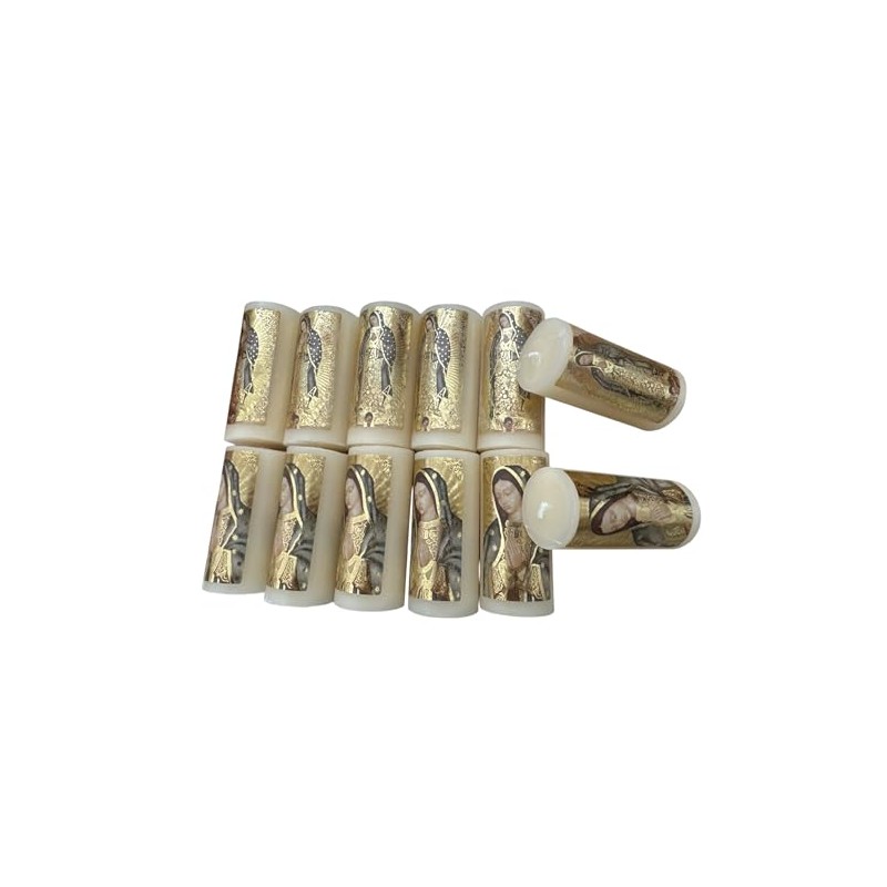 Velas Devocionales Religiosas, Diseño Virgen de Guadalupe, 8 x 3,5