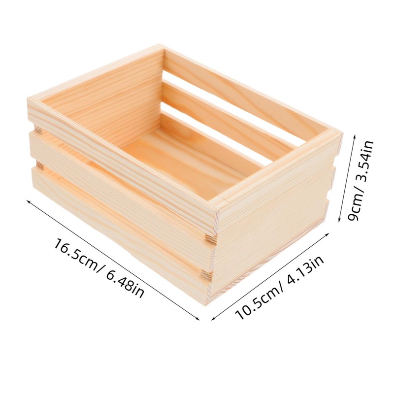 ULTECHNOVO Wooden Storage Bins Desktop Wooden Storage Basket Decorative Crate