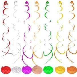 Candyland Party Decorations Colourful Hanging Swirl Ceiling Decoration Pack of 23