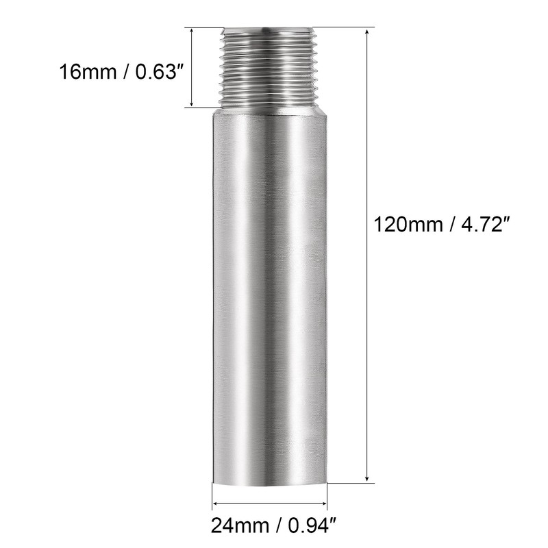 uxcell Shower Head Extension Arm Stainless Steel 1/2PT Male to