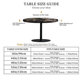 COTAIL - Mantel redondo ajustable con diseño de borde elástico, impermeable, resistente a las manchas para mesa redonda de 32 a 36 pulgadas para comedor, picnic, fiesta, decoración, al aire última
