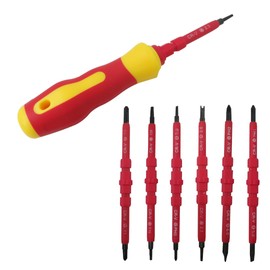7 in 1 Insulated Screwdriver Set Magnetic Screwdriver Tool Kit Electrician Multifunctional Interchangeable Chrome Vanadium Screwdrivers New Handle Electrician Soft-Grip