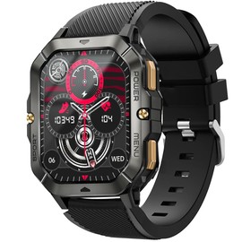 Compatible for DEKELIFE Military Smart Watch Bands, Sports Silicone Band Strap Replacement Wristband Compatible with DEKELIFE C28, Bambooinn C28 2.02 Inches Military Smart Watch (Compatible For DEKELIFE, Bambooinn C28, Black)