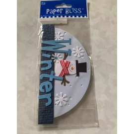 CHRISTMAS WESTRIM 3D PAPER BLISS WINTER STICKER DESIGN WITH SNOWMAN SNOWFLAKES CHRISTMAS