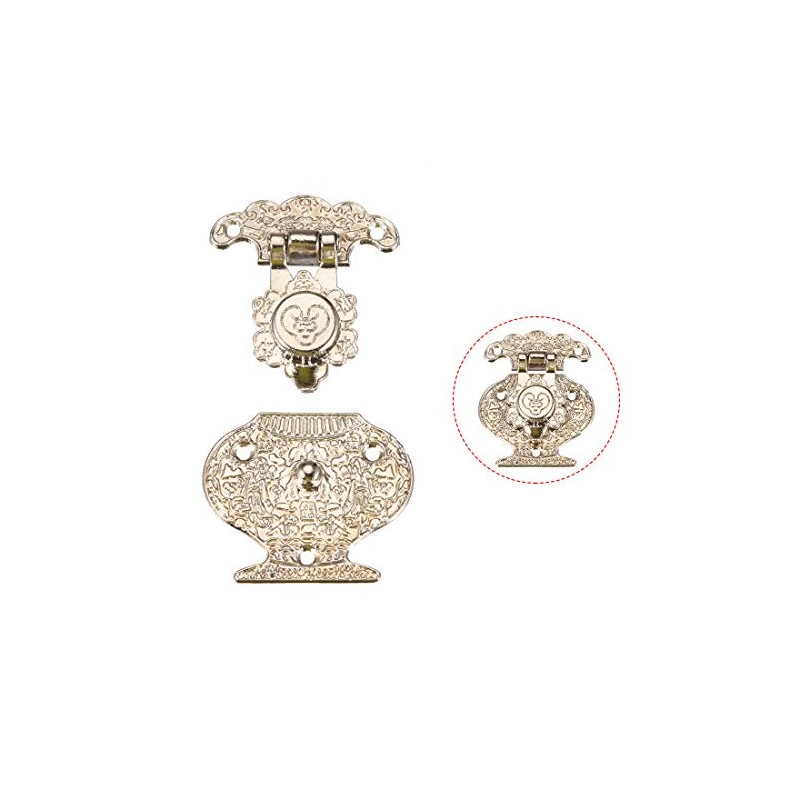 uxcell 2 Sets Wood Case Chest Box Rectangle Clasp Closure