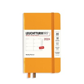 LEUCHTTURM1917 367632 Weekly Planner Pocket (A6) 2024, 12 Months, Rising Sun, English