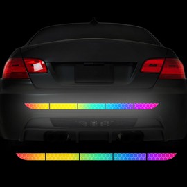 Reflective Stickers for Cars, Nouiroy Rear Bumper Decal Sticker Strong Reflective Strip High Intensity Visibility Decals Night Safety Warning Sign 35.82 * 1.57inch Self Adhesive SUV Truck (Rainbow)