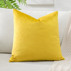 Artscope Velvet Cushion Cover Decorative Cushion Sofa Cushion Lumbar Cushion Throw Cushion Cover Sofa Bedroom 45 x 45 cm Golden Yellow