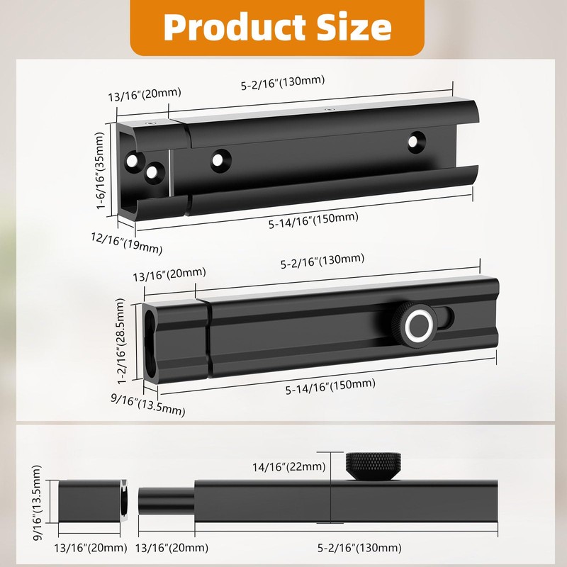 Slide Lock, Security Slide Latch Door Lock Bolt, Heavy Duty