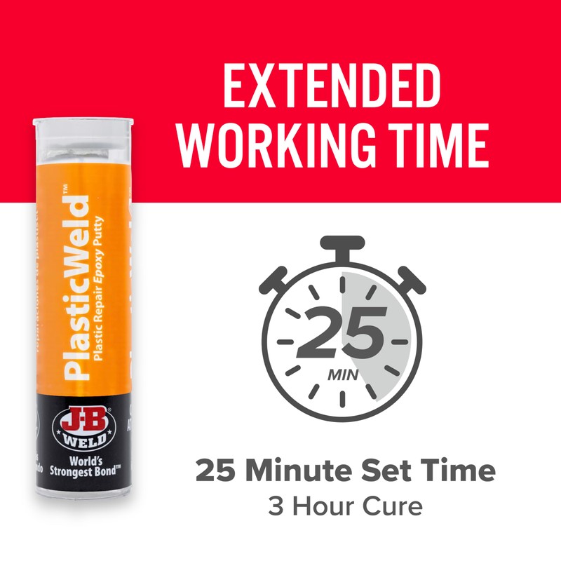 J-B Weld 8237 PlasticWeld Plastic Repair Epoxy Putty - 2