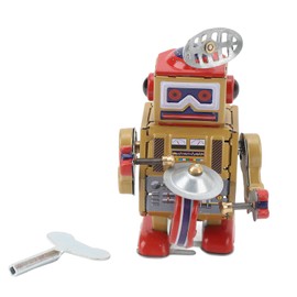Wind Up Robot Toy Hand Made Exquisite Retro Wind Up Robot Interesting Vintage Iron Clockwork Toy for Cafe Bar