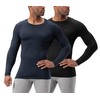 DEVOPS 2 Pack Men's Thermal Long Sleeve Compression Shirts ((X-Large,