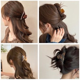 Pinzas para el cabello para mujer, pinzas medianas de garra, pinzas de celuloide, pinzas de acetato (paquete de 3), carey/Tokio/burdeos