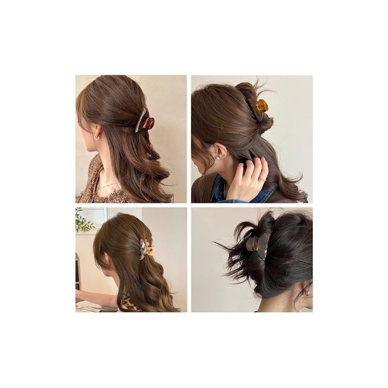 Pinzas para el cabello para mujer, pinzas medianas de garra,